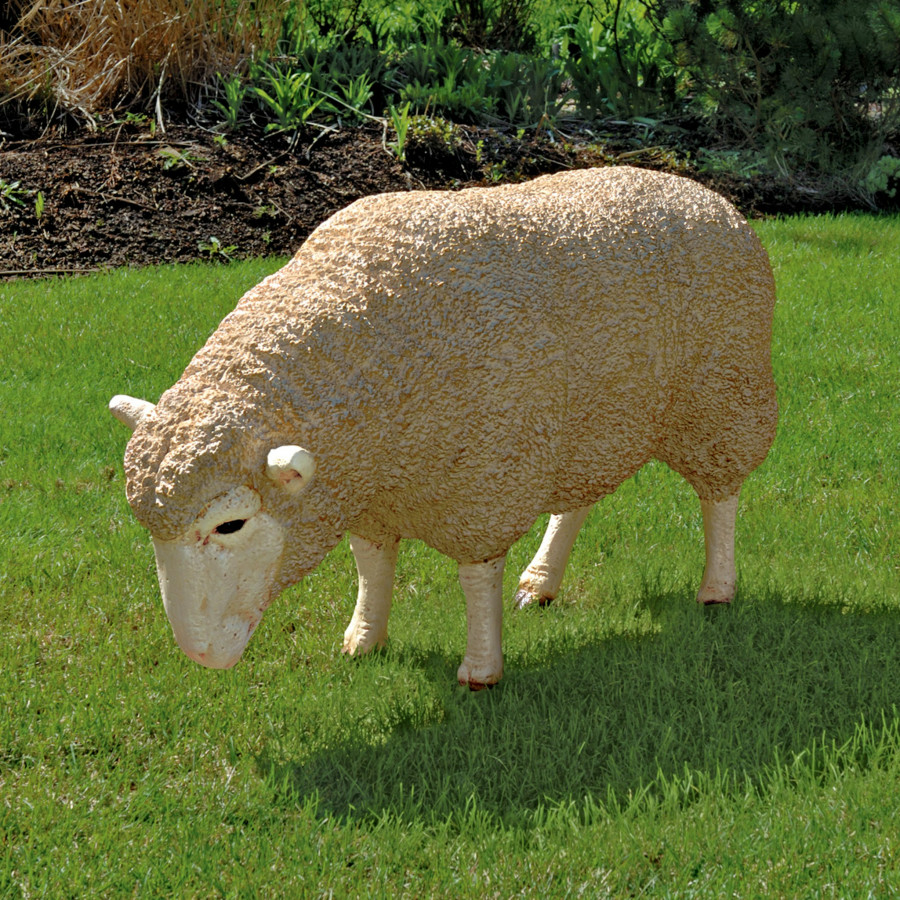 Toscano Merino Ewe Life-Size Sheep Statue - Head Down