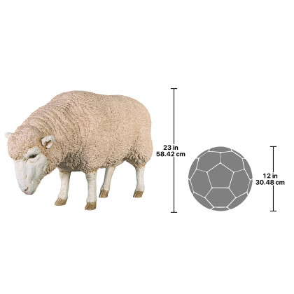 Toscano Merino Ewe Life-Size Sheep Statue - Head Down