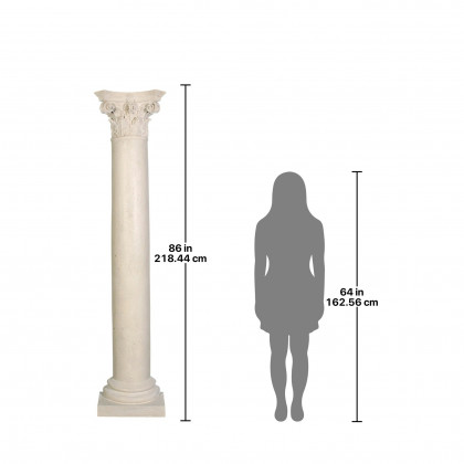 Toscano The Corinthian Architectural Half Wall Columns - Antique Stone, Fiberglass