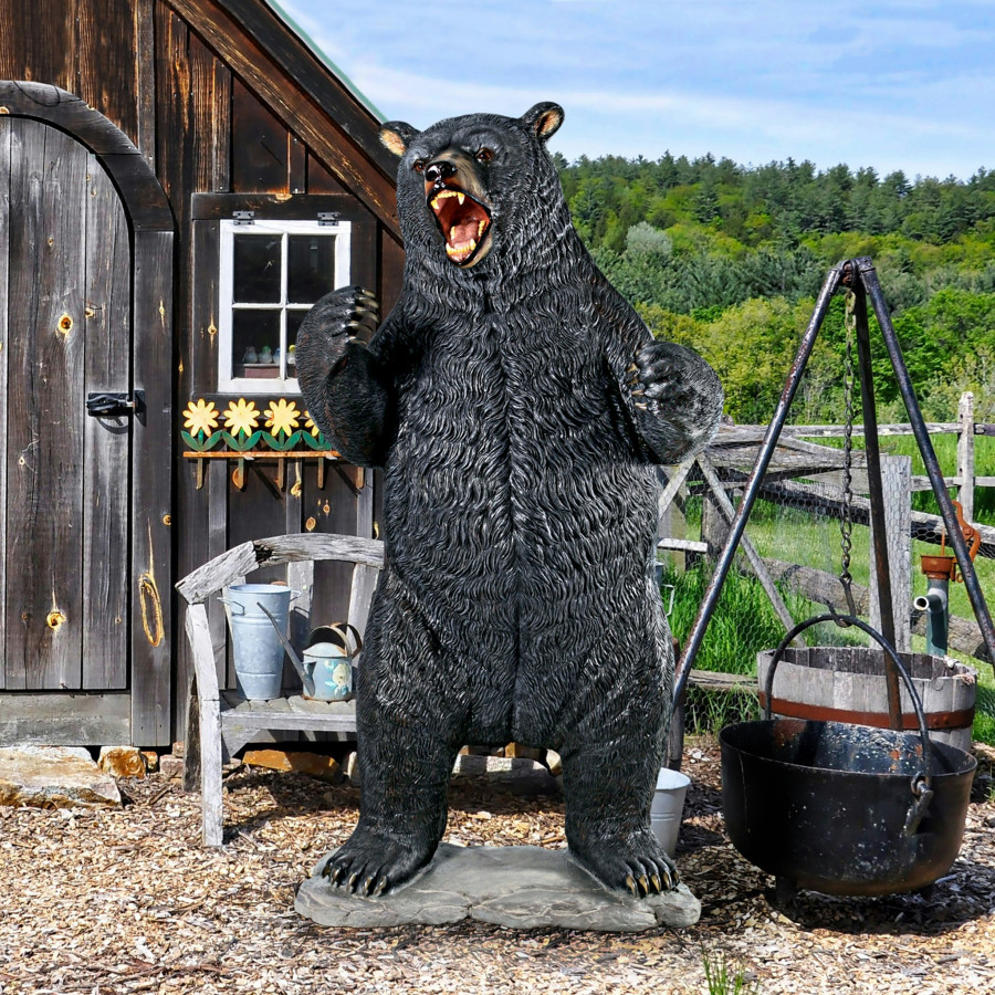 Toscano - Growling Black Bear Life-Size Statue