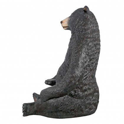 Toscano - Sitting Pretty Oversized Black Bear Statue with Paw Seat