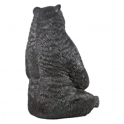 Toscano - Sitting Pretty Oversized Black Bear Statue with Paw Seat