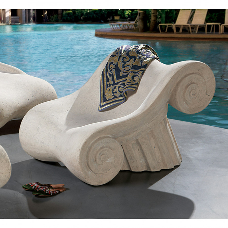 Toscano - Hadrian Villa Roman Spa Master Chair in Antique Stone, Fiberglass