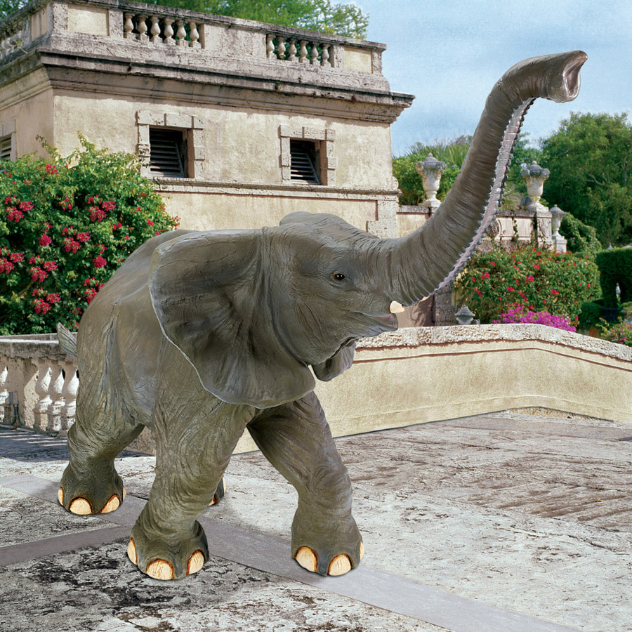 Toscano - Good LuckTrunk-Up Baby Elephant Statue