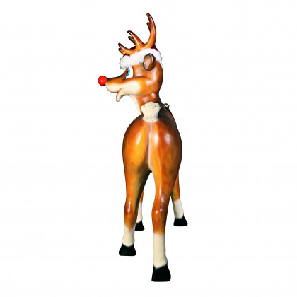 Toscano Santa Red-Nosed Christmas Reindeer Standing Statue - Large