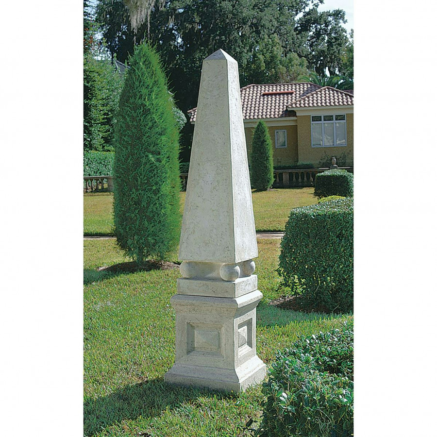 Toscano - Grande Garden Neoclassical Obelisk Statue  English Plinth Set