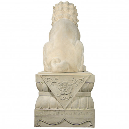 Toscano Grand Palace Chinese Lion Foo Dog Statue with Pedestal Base - Female