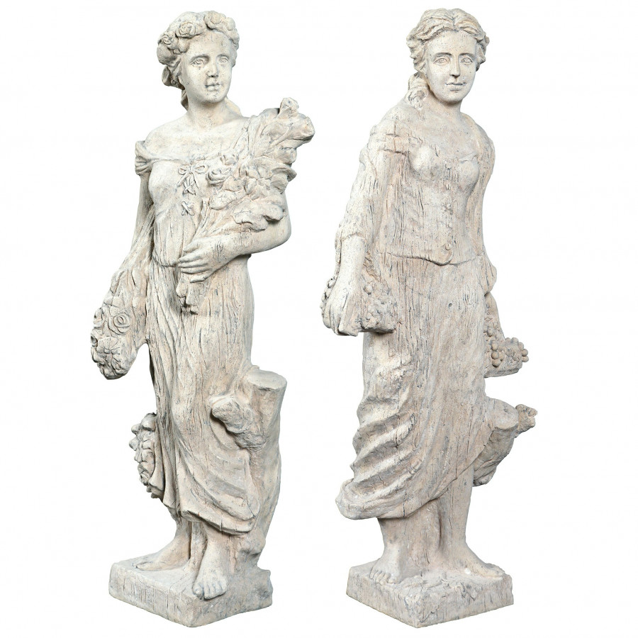 Toscano - Set of 2 Flora and ProserpinaGoddesses of Growth Garden Statues