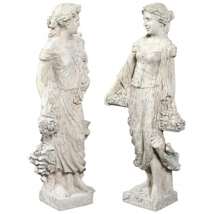 Toscano - Set of 2 Flora and ProserpinaGoddesses of Growth Garden Statues