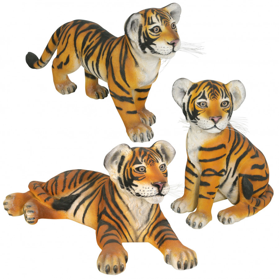 Toscano - Set of 3 The Grand-Scale Tiger Cub Statues