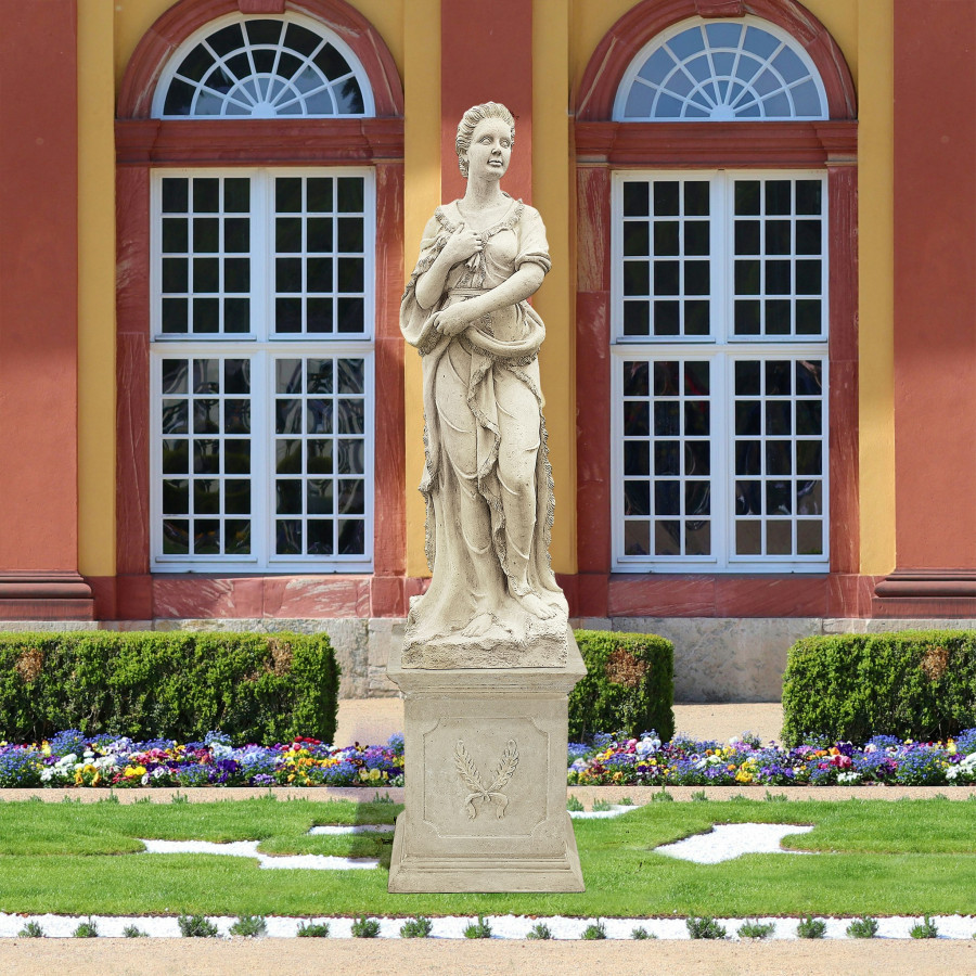 Toscano - The Four Goddesses of the Seasons Winter Statue with Plinth