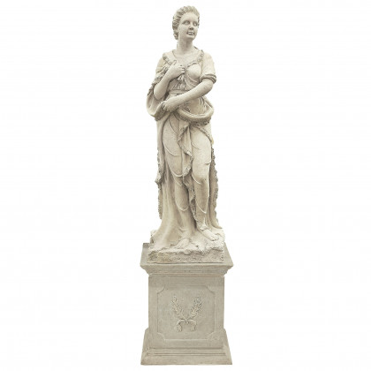Toscano - The Four Goddesses of the Seasons Winter Statue with Plinth