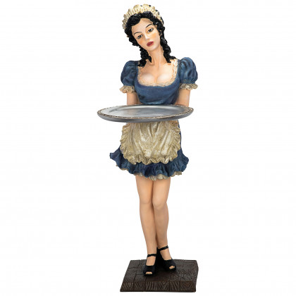 Toscano - Genevieve the Buxom French Maid Sculptural Pedestal Table in Designer Resin