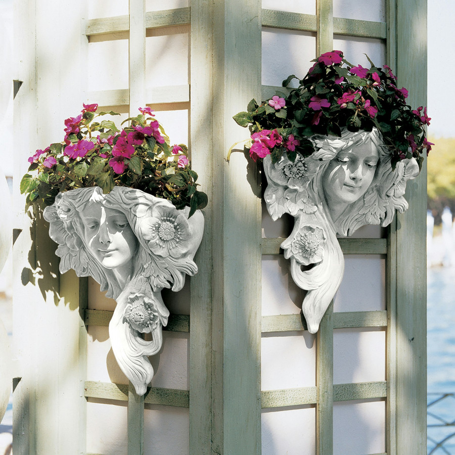 Toscano - Set of 2 French Greenmen Planter Wall Sculptures