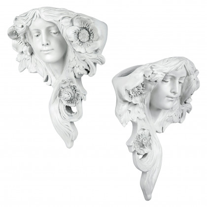 Toscano - Set of 2 French Greenmen Planter Wall Sculptures