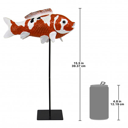 Toscano Japanese Floating Koi Fish Statue - Large