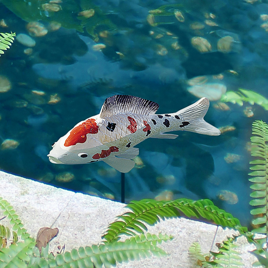 Toscano Japanese Floating Koi Fish Statue - Medium
