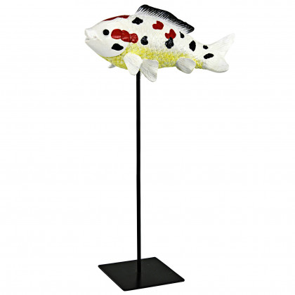 Toscano Japanese Floating Koi Fish Statue - Medium
