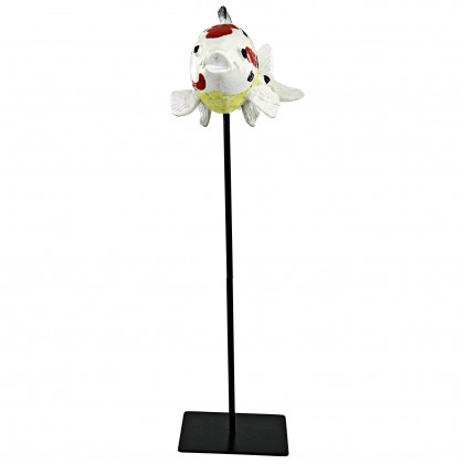 Toscano Japanese Floating Koi Fish Statue - Medium