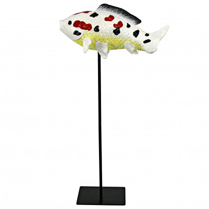 Toscano Japanese Floating Koi Fish Statue - Medium