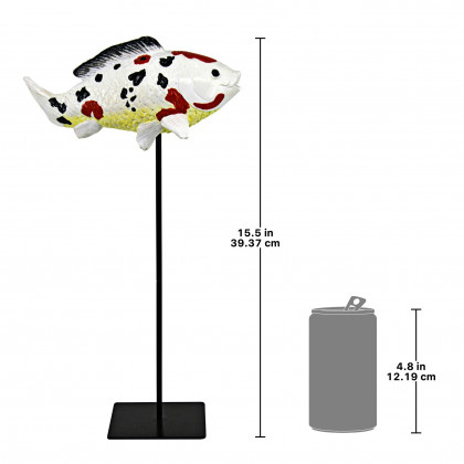 Toscano Japanese Floating Koi Fish Statue - Medium