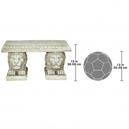 Toscano - Grand Lion of Saint John Square Sculptural Bench