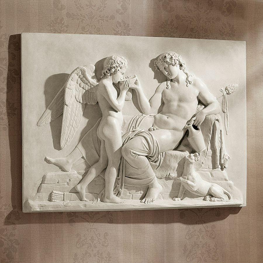 Toscano - Eros and Dionysus High Relief Frieze Wall Sculpture