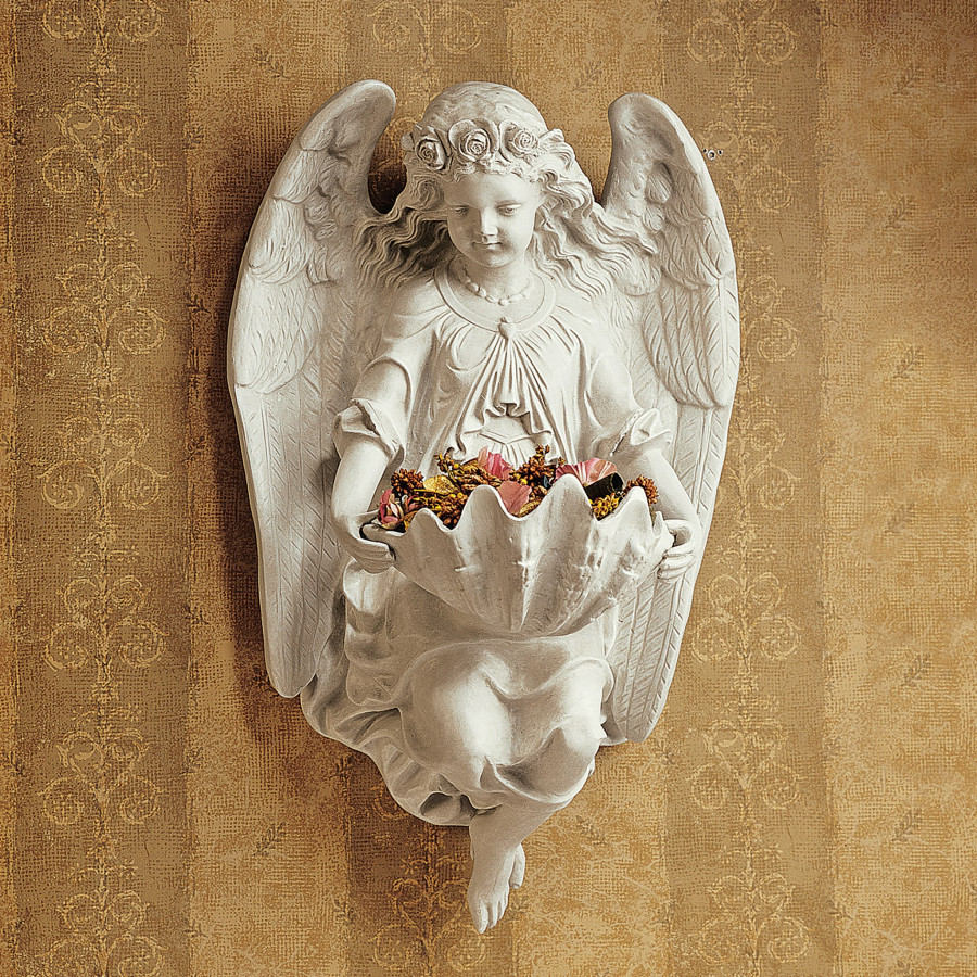 Toscano - Brixton Abbey Angel Shell Font Wall Sculpture