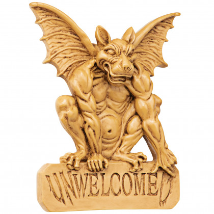 Toscano - UnWelcomed Gargoyle Welcome Sign Wall Sculpture