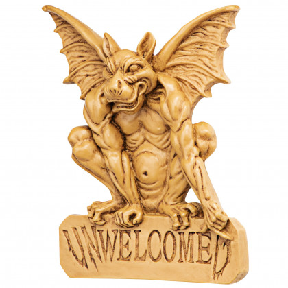 Toscano - UnWelcomed Gargoyle Welcome Sign Wall Sculpture