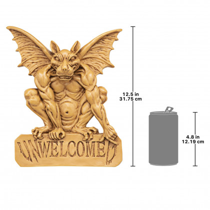 Toscano - UnWelcomed Gargoyle Welcome Sign Wall Sculpture