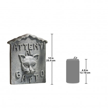 Toscano - Beware of Cat Italian Wall Sculpture in Attenti al Gatto