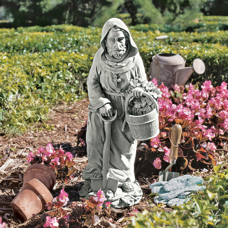 Toscano St. Fiacre the Gardener Patron Saint Statue - Large