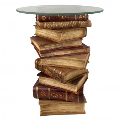Toscano - Power of Books Sculptural Side Table in Designer Resin