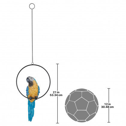 Toscano Polly in Paradise Parrot on Ring Perch - Large