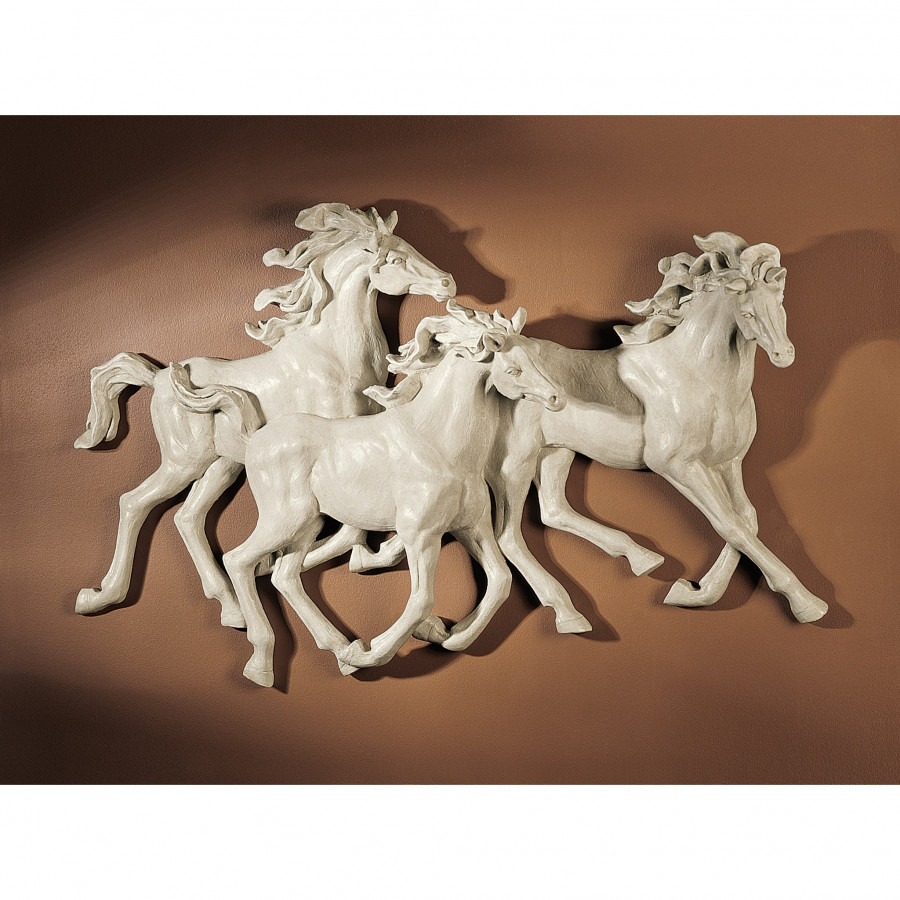 Toscano - Los Tres Caballos del Castillo Alomar Horse Wall Sculpture