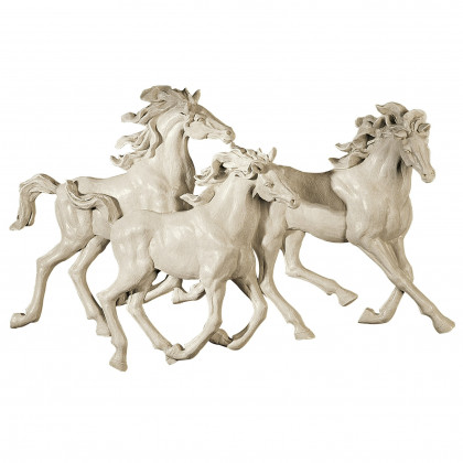 Toscano - Los Tres Caballos del Castillo Alomar Horse Wall Sculpture