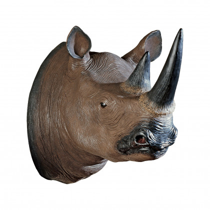 Toscano - Black Rhinoceros Trophy Wall Sculpture