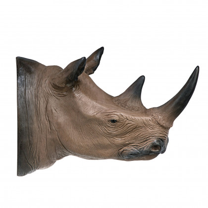 Toscano - Black Rhinoceros Trophy Wall Sculpture
