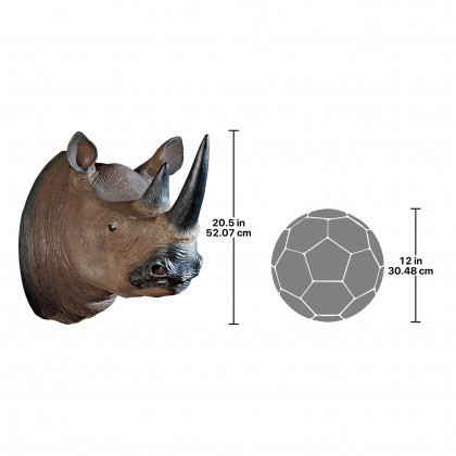 Toscano - Black Rhinoceros Trophy Wall Sculpture