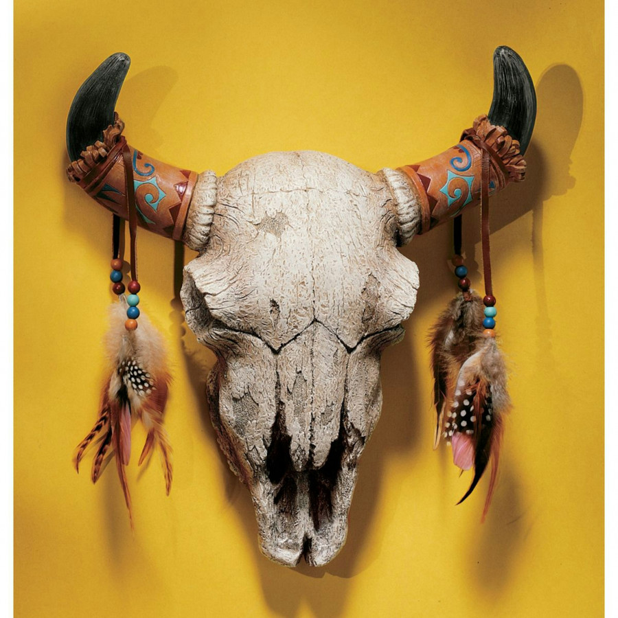 Toscano - Spirit of the West Cow Skull Wall Sculpture