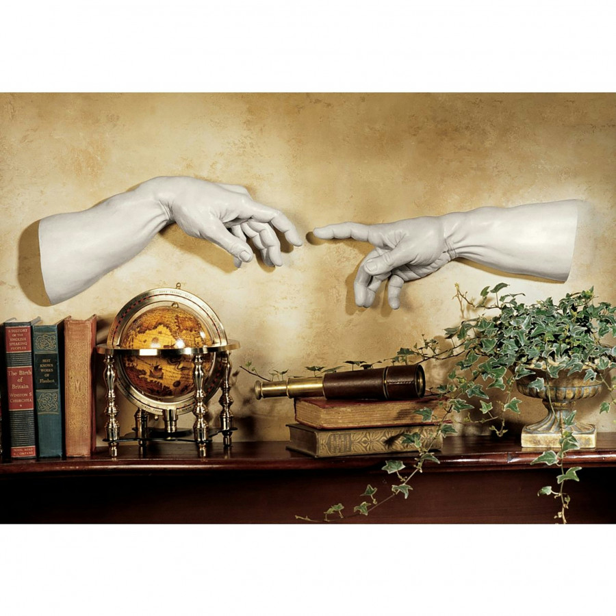 Toscano - Set of 2 The Creation of Adam Wall Sculpture