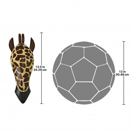 Toscano Tribal-Style Animal Mask Wall Sculpture - Giraffe