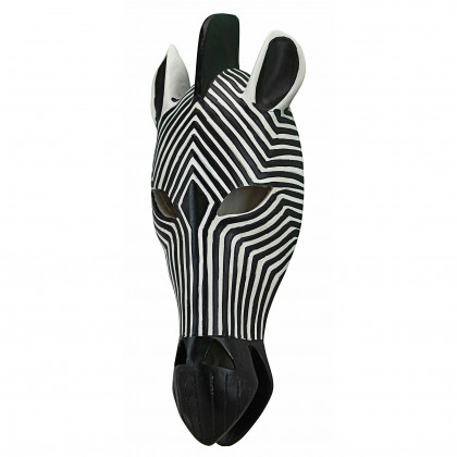 Toscano Tribal-Style Animal Mask Wall Sculpture - Zebra