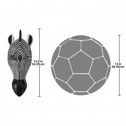 Toscano Tribal-Style Animal Mask Wall Sculpture - Zebra