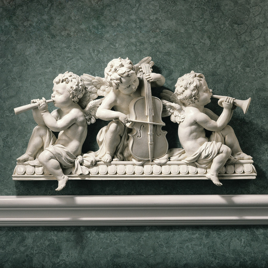 Toscano - Angelic Notes Sculptural Wall Pediment