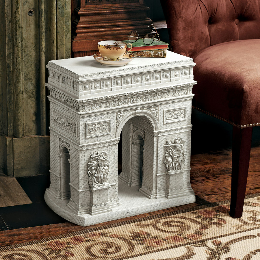 Toscano - Arc de Triomphe Sculptural Side Table in Designer Resin