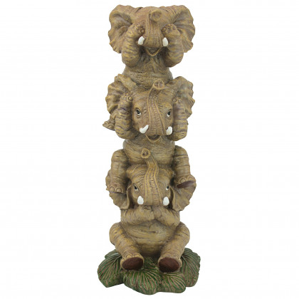 Toscano The Hear-No See-No Speak-No Evil Elephants Statue - Medium
