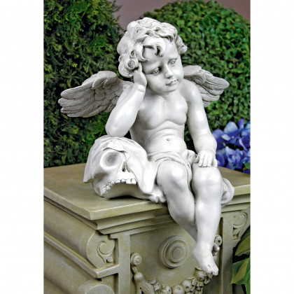 Toscano - Mourning Mortality Sitting Cherub Sculpture