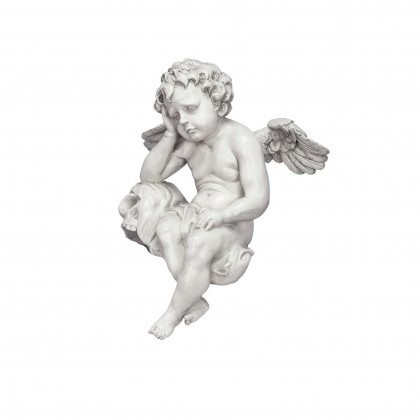 Toscano - Mourning Mortality Sitting Cherub Sculpture